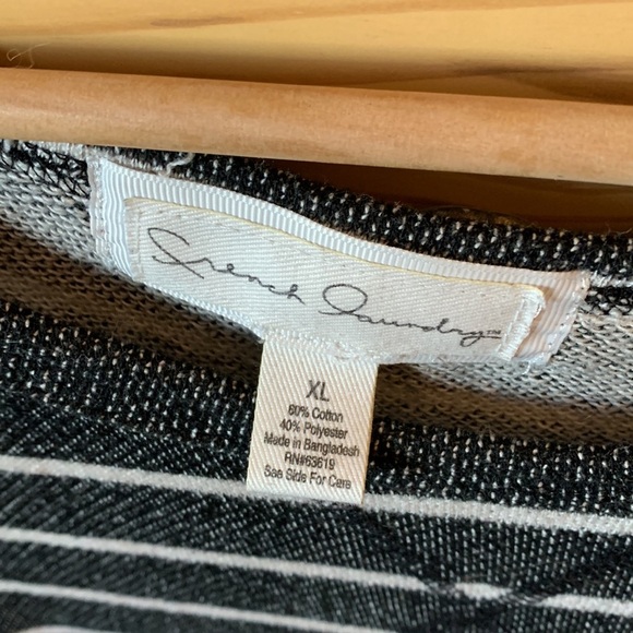 French Laundry Gray and White Striped Pullover Sweater Size Extra Large - Picture 2 of 5